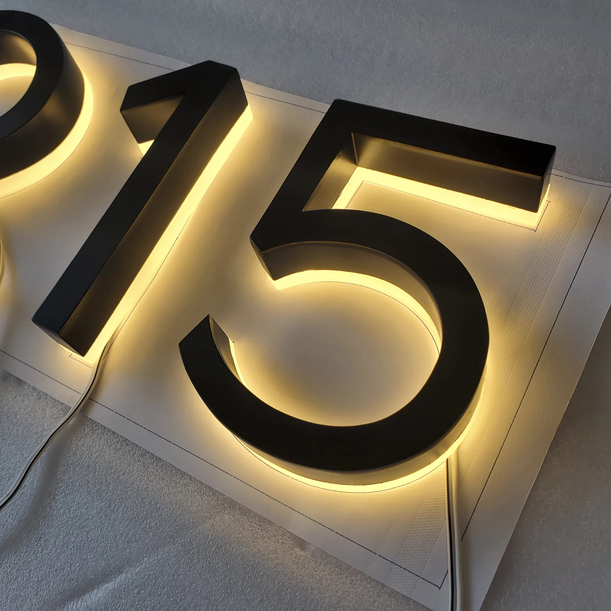 H15 stainless steel, acrylic backs backlit 3d letters