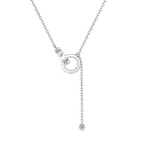 trendy 925 sterling silver 0 17ct d color moissanite love circle pendant necklace for women plated white gold diamond necklaces