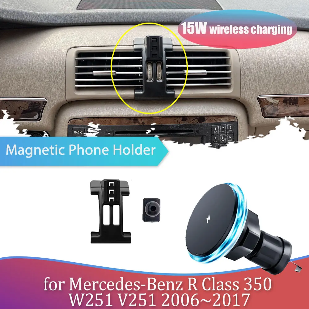 Автомобильный держатель телефона для Mercedes-Benz R Class 350 W251 V251 2006 ~ 2017 магнитный зажим