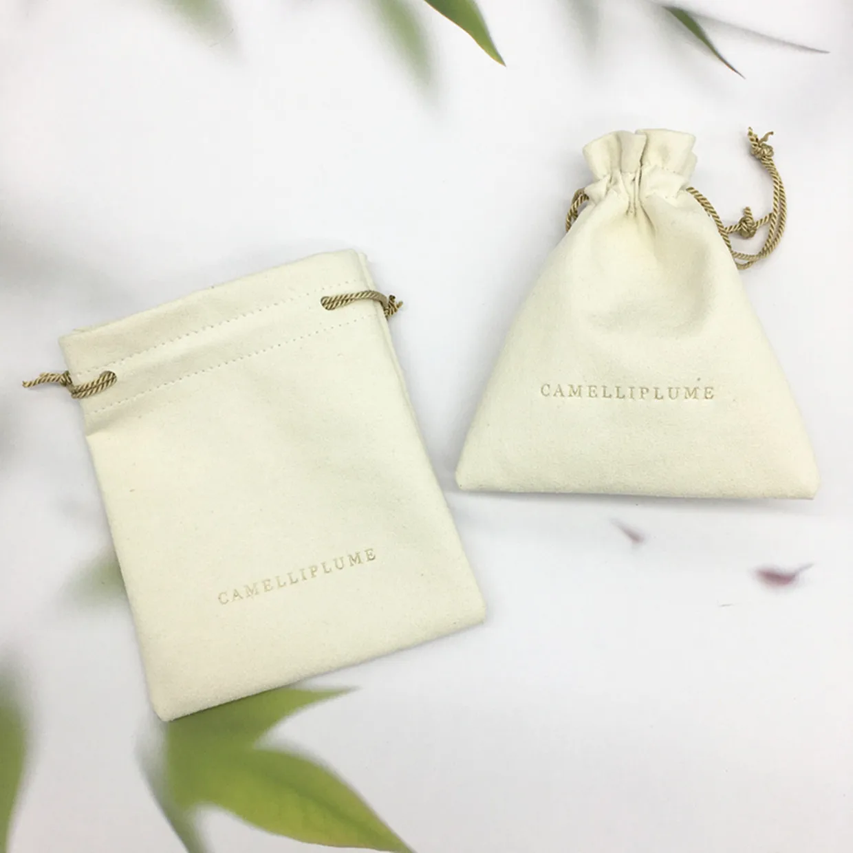50pcs white logo printed drawstring bags custom jewelry packaging bags small bags suede free shipping
