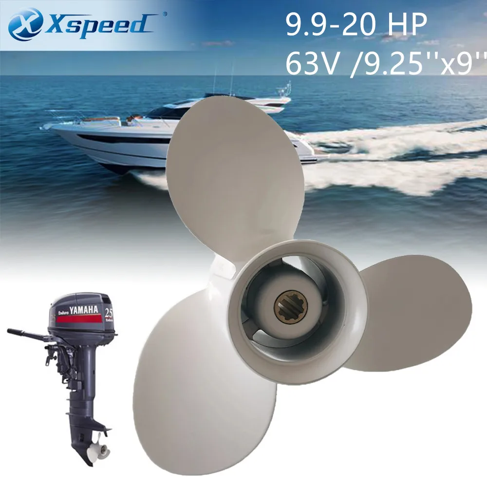 Xspeed Propeller 9.9-20 HP /63V-45945-10-EL/9.25''x9''/8 TOOTH  Propeller For YAMAHA Outboard Enginer