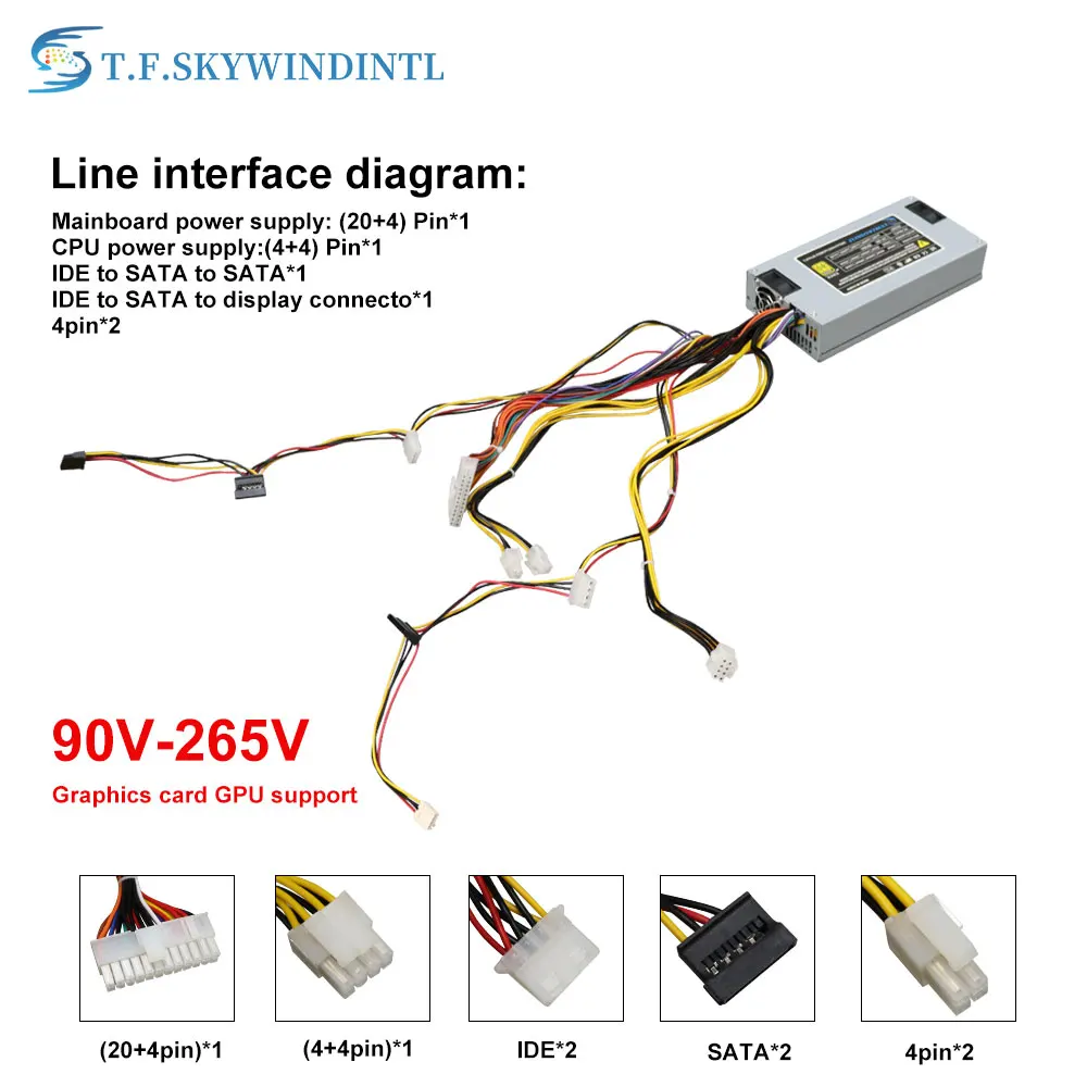 Flex Fonte de Alimentação de Comutação 350w Psu para o Servidor Nas Controle Industrial Fonte de Alimentação 1u Servidor Chassi Mini-case Itx 1u