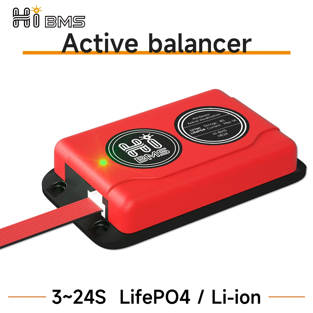 

HIBMS Active Balancer LiFePO4 bms Battery Equalizer 24V Equalizador de Bateria Balance Board 1A 3S 4S 6S 7S 8S 10S Accessories