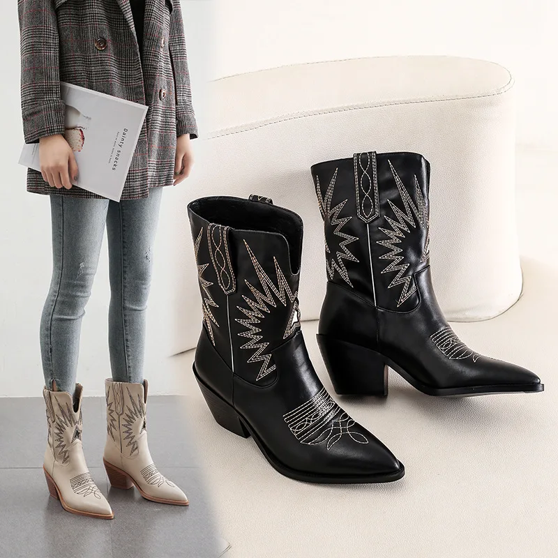 

Роскошные женские сапоги без шнуровки, женская обувь с острым носком, на плоской подошве, Дизайнерские Сапоги, байкерские Сапоги В рыцарско...