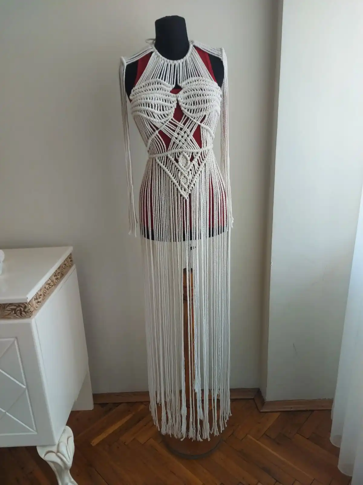 Женский макраме ручной работы необработанный Белый Цвет Пляжное фестиваль парео