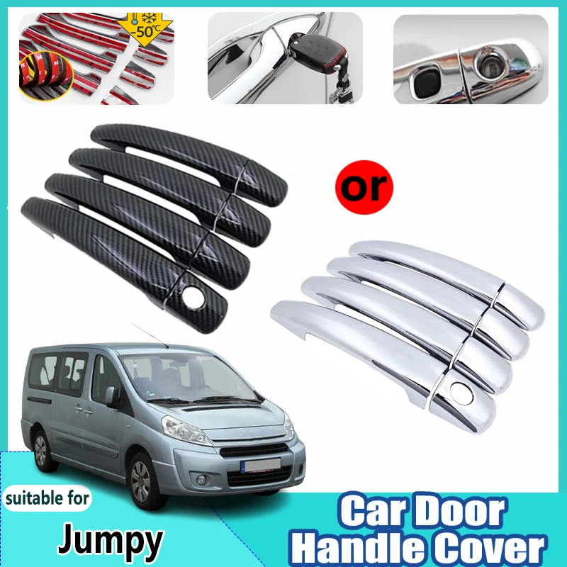 Для Citroen Jumpy 2017 аксессуары MK2 G9 2007 ~ 2016 углеродное волокно хромированная дверная