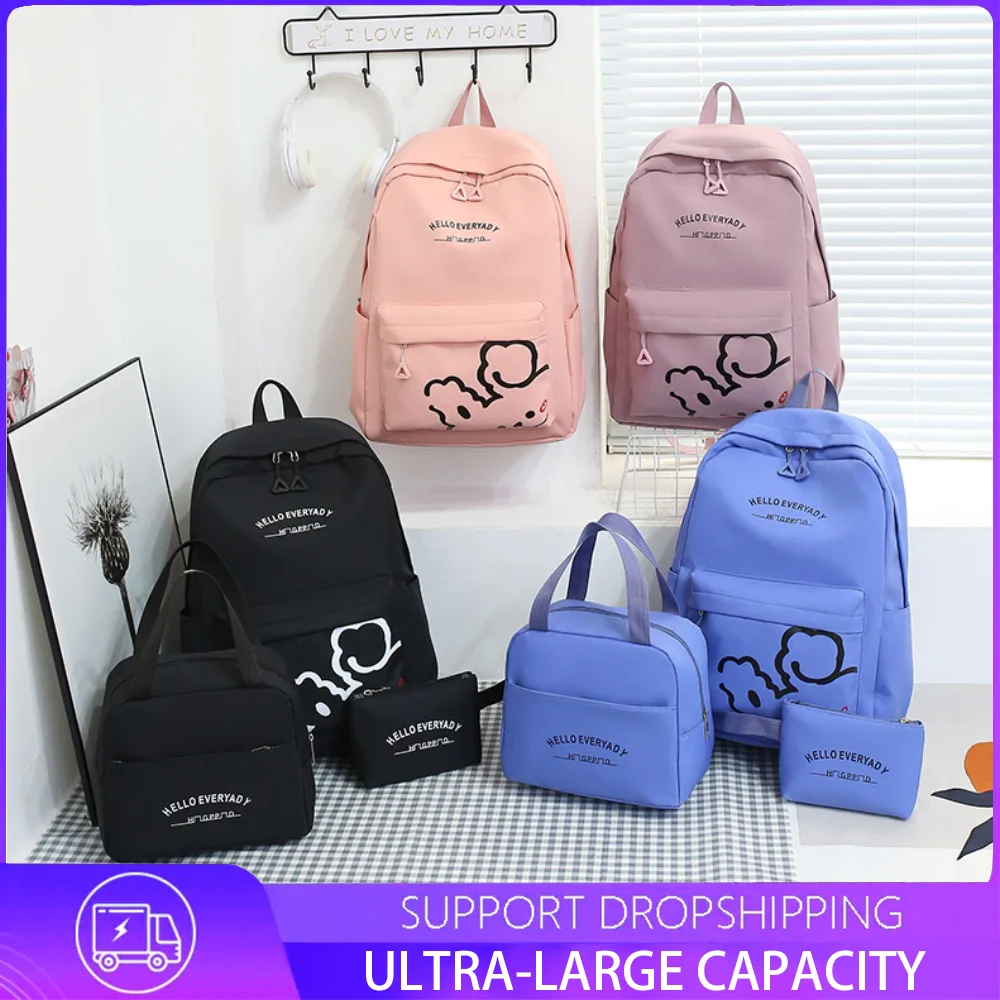 

Prints Backpack for Student Bookbag Set School Daypack with Lunch Box