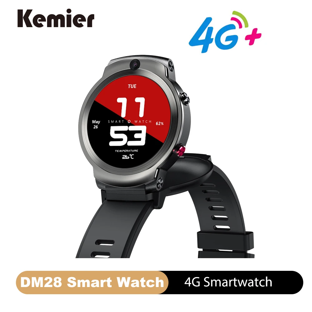 Смарт-часы DM28 4G Face ID 1 6 дюйма Android 7 3 + 32 ГБ LTE Sim GPS Wi-Fi |