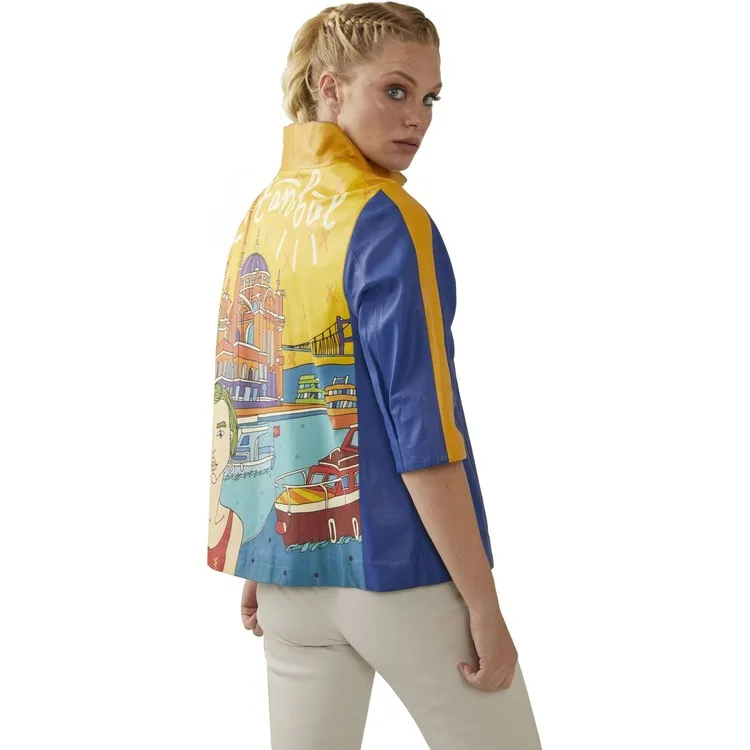 Deriderim Синяя женская кожаная