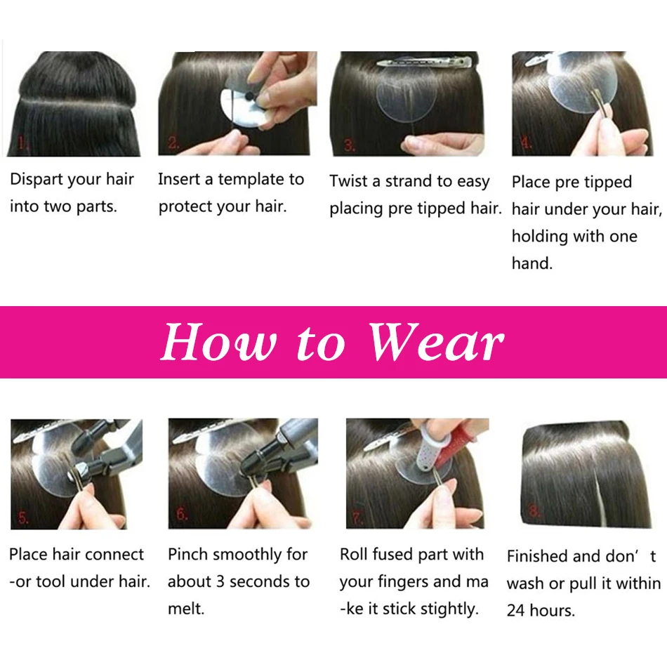 Audelami Body Wave I Tip Наращивание волос Натуральные человеческие волосы для женщин