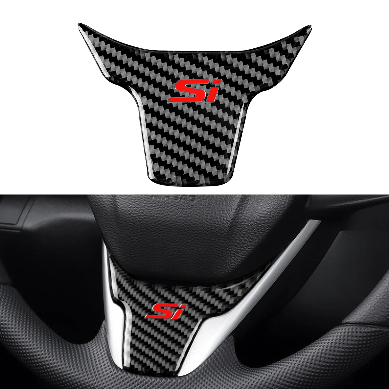 Carbon Fiber Sticker Car Steering Wheel Trim Decals for Honda Civic 10th gen 2016 2017 2018 2019 2020 2021 Accessories