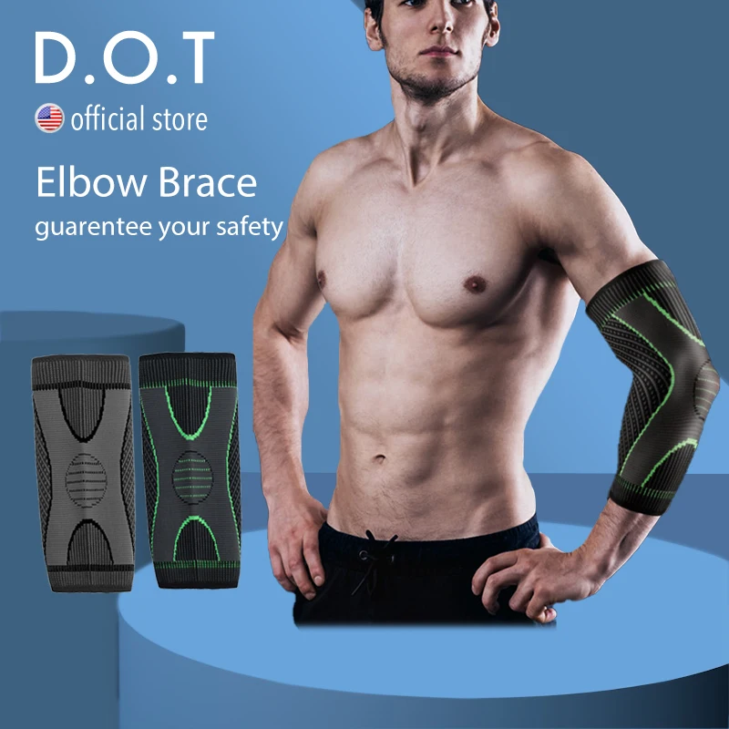 

D.O.T 1PC Elbow Brace Compression Support Elbow Sleeve for Tendonitis, Tennis Elbow Brace and Golfers Elbow Treatment, Arthritis