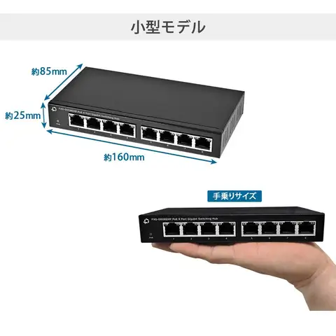 Коммутационный концентратор Planex PoE Совместимость с источником питания PoE Совместимость с Gigabit 8 портов 8 портов
