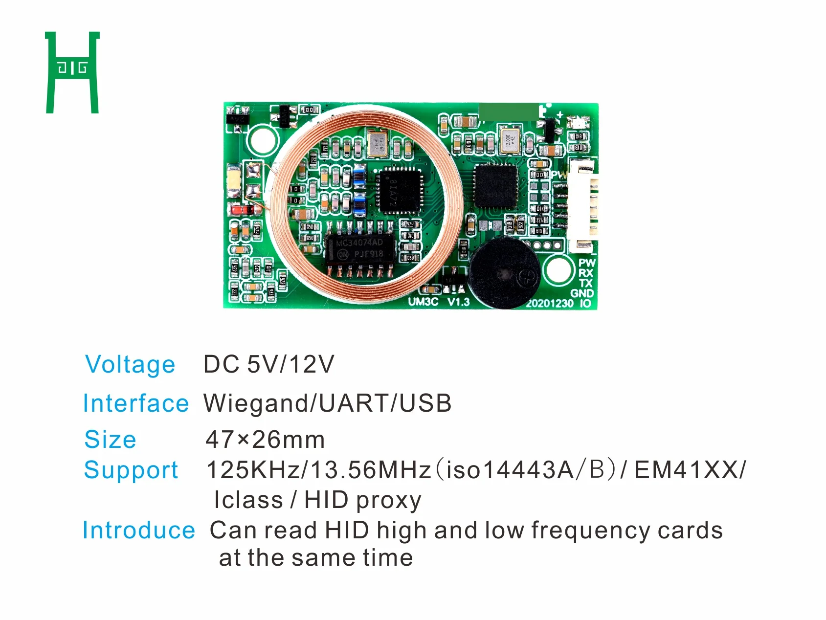 Модуль считывания карт небольшой модуль форм-фактора доступ 5 В Mifare EM NFC Iclass lHiD
