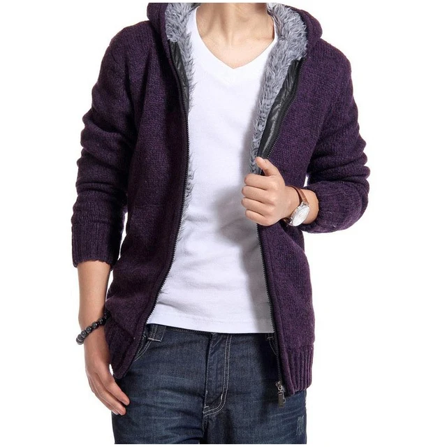 

Sudadera gruesa con cuello y cremallera para hombre, abrigo de lana de Cachemira, con forro, ropa de calle para Otoño e Invierno