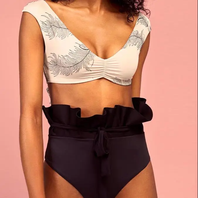 

Printed Ruched Swimsuit Set Sexy Low Waist Swimsuit Women String Bathing Suit Triangle Micro Bikini Summer Beach Solid Push Up