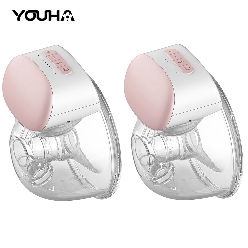 YOUHA Electric Breast Pumps Portable Hands Free Wearable Breast Pump Silent Comfort Breast Milk Extractor Collector BPA-free