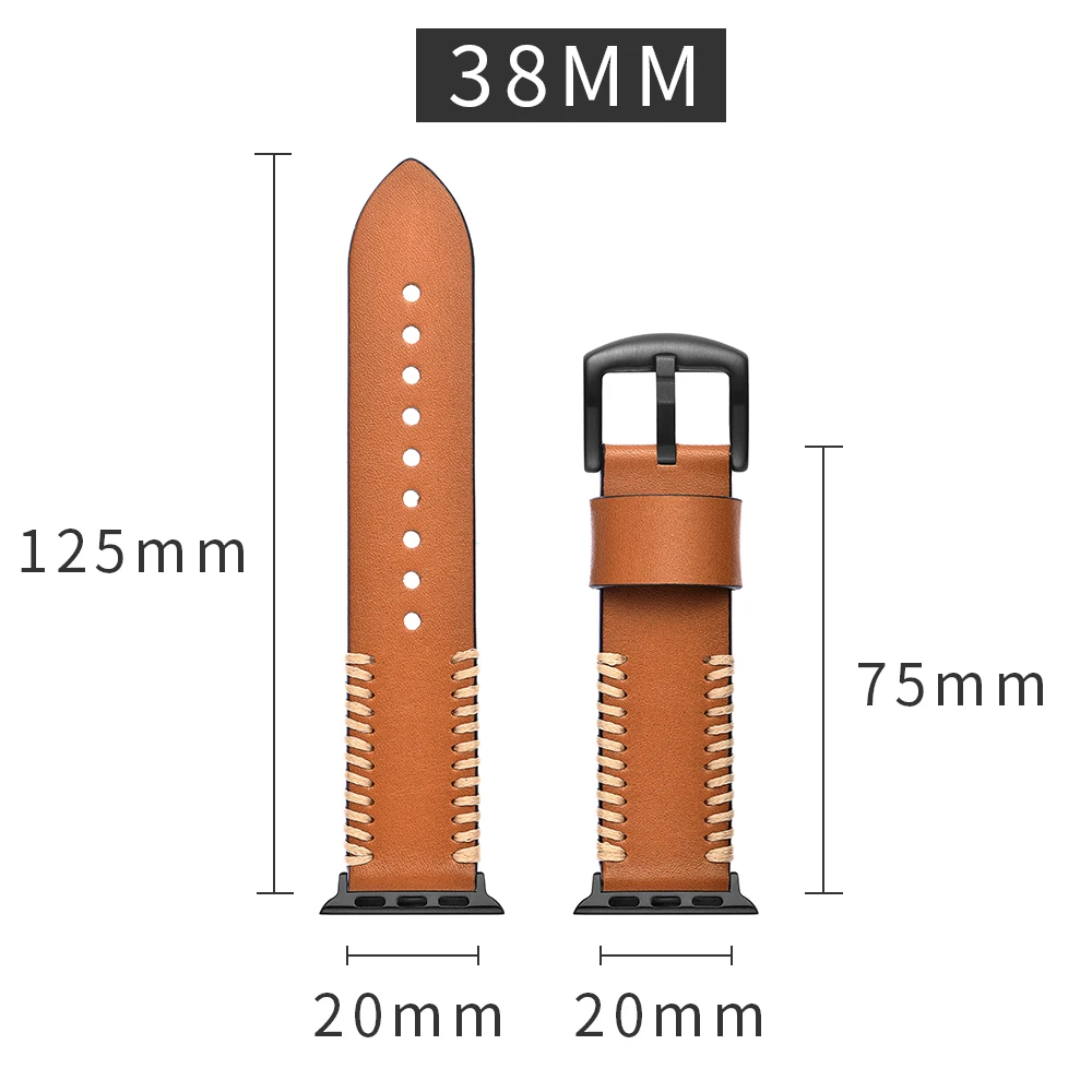 Quality Genuine Leather Strap Band For Apple Watch 45mm 41mm 44mm 40mm 42mm 38mm Series 7 SE 6 5 4 3 iWatch Bracelet Watchband