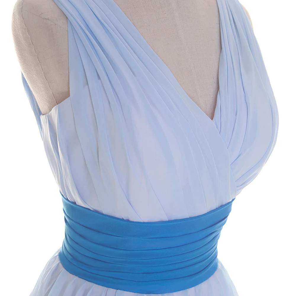 Простое шифоновое платье подружки невесты ENOCH с V-образным вырезом вечерние