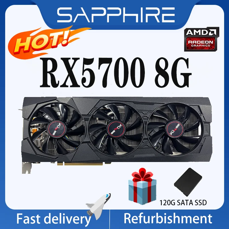 

Sapphire RX 5700 8G GDDR6 256bit game desktop computer placa de video graphics card board gpu not rx 580 590