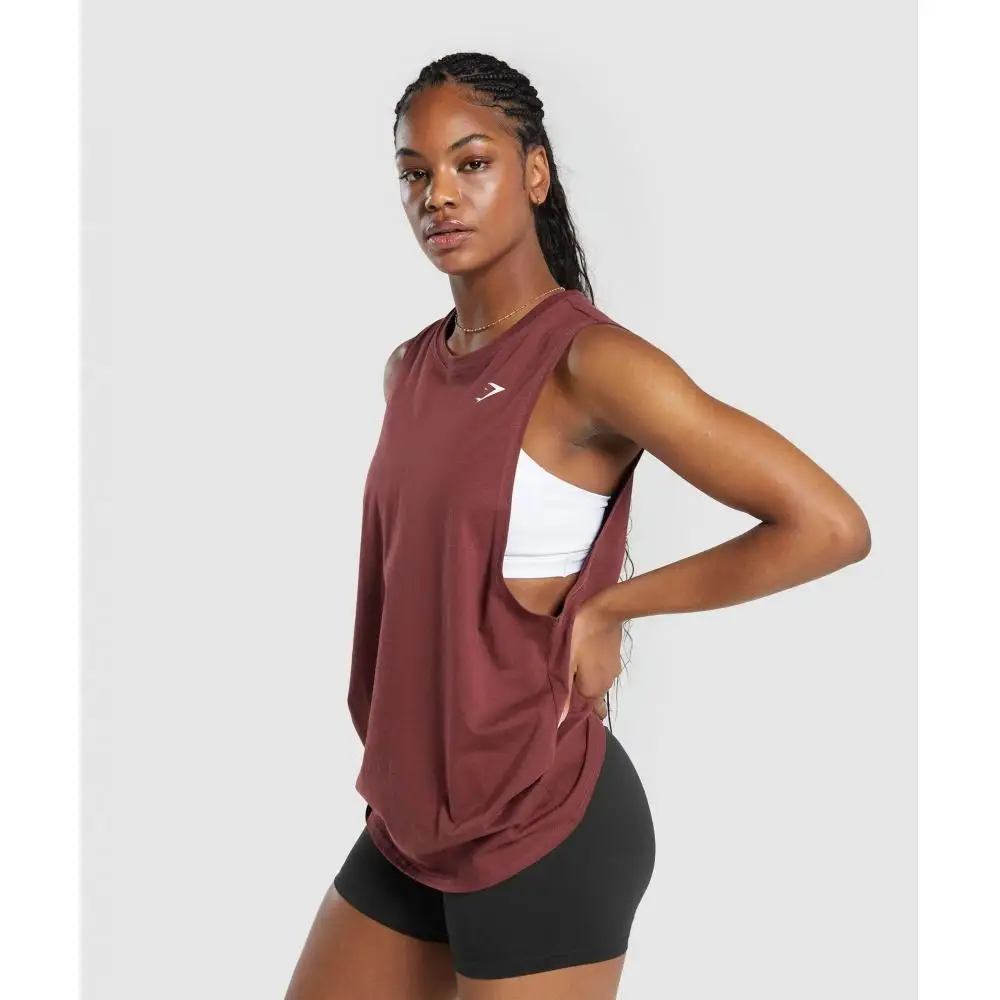 Майка для тренировок GYMSHARK Бордово-коричневая B3A6X RBQV