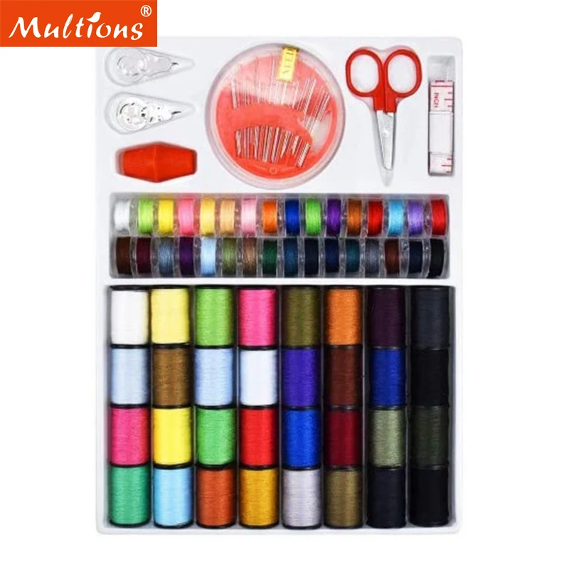 

64 Color Sewing Thread Kit Hand Quilting Needle Scissor Set Embroidery Cross Craft DIY Sewing Accessories