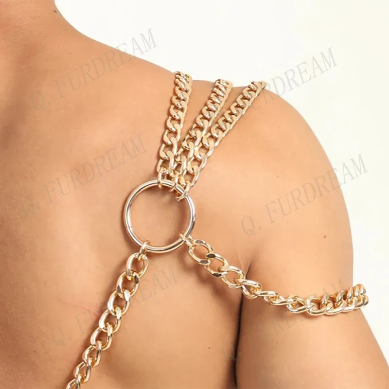 Мужская металлическая цепочка ожерелья для тела сексуальное кольцо