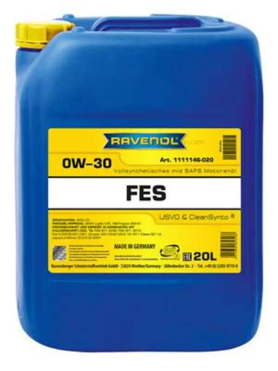 RAVENOL 111114602001999 Моторное масло FES SAE 0W30 20л