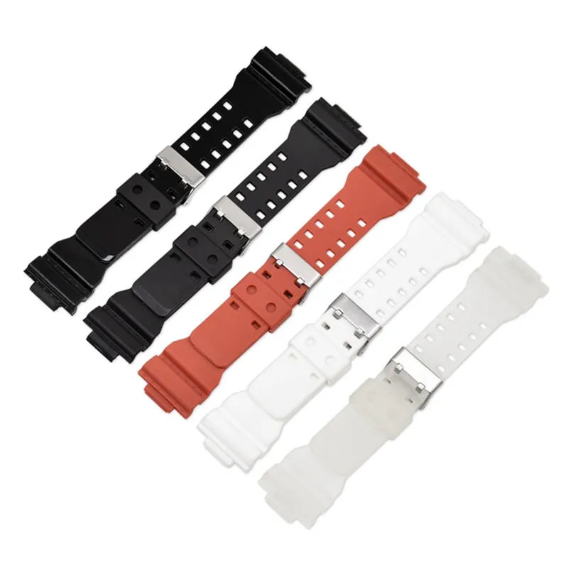 

Suitable For Casio G-shock Strap High-grade PU Strap GA-100/110/120/150/200/300 Convex 16mm Replacement Watch Strap H