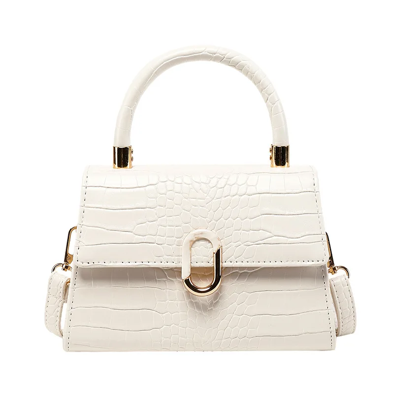 Excellent Pu Leather Small Handbag Purse With Circle Deco Fashion Tote Bag Lady Crossbody Bag