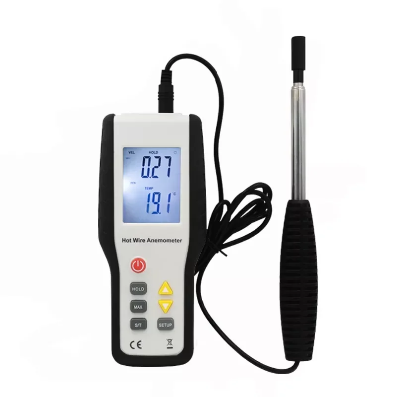 

Портативный цифровой анемометр с горячей проволокой, измеритель скорости ветра, термальный ультразвуковой беспроводной промышленный лопастный термо-Анемометр HT-9829