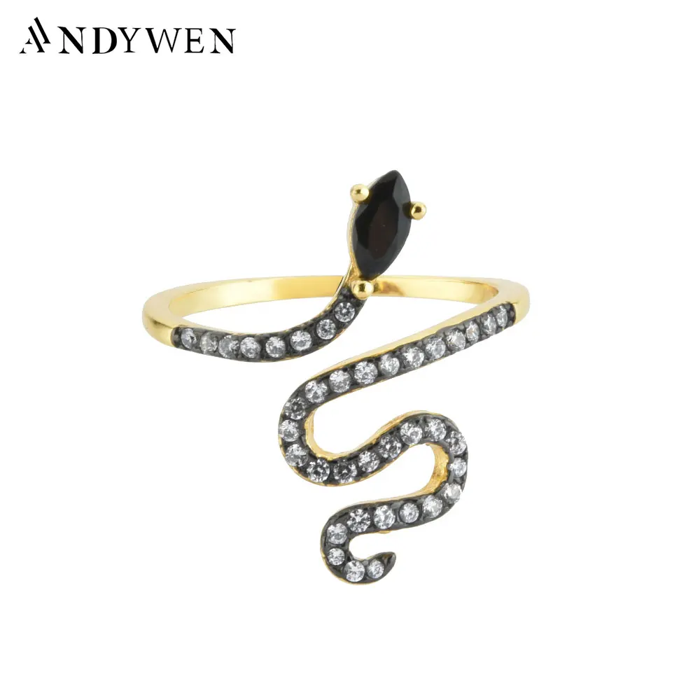 ANDYWEN-Anillos ajustables de plata de ley 100% para mujer, joyería fina, joyas ajustables de cristal, de circonia cúbica y oro 925, 2022