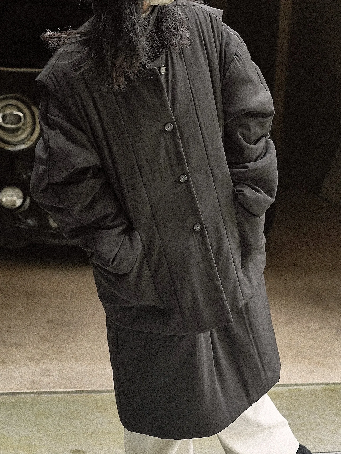 woman warm winter coat vest from set (without dress)