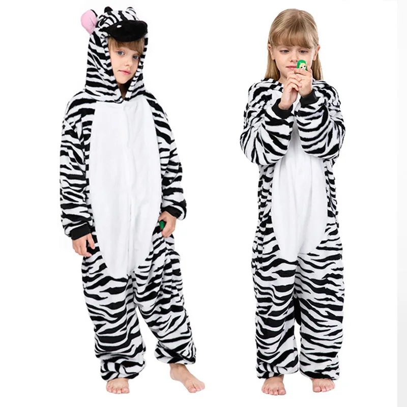 Family Kigurumi Pajamas Zebra Animal Onesie Cosplay Costume Pajamas For Kids and Adults
