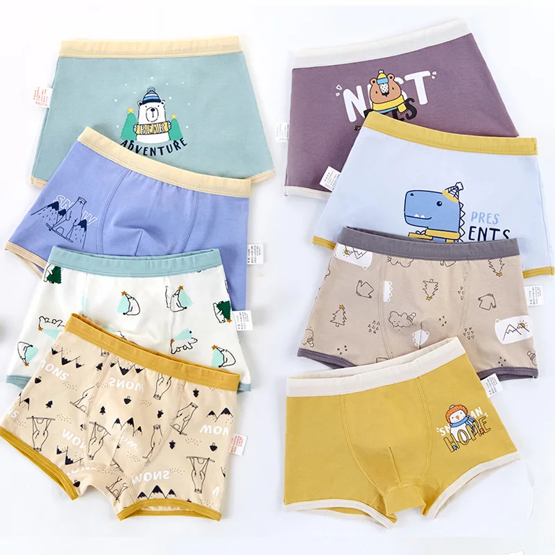 

4 Piece Boys Underpants Kids Cartoon Panties Baby Boys Underwear Boxer Children Cotton Comfort Underpants For Teens