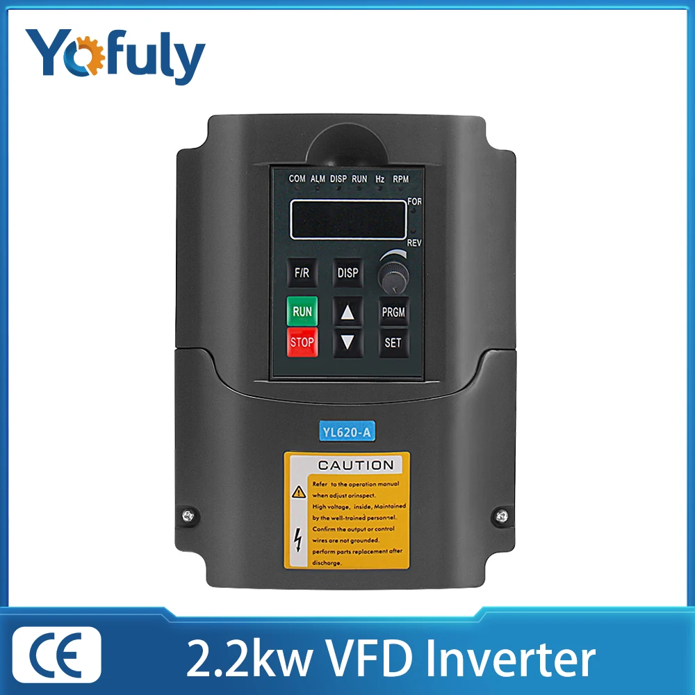 1.5KW 2.2KW VFD Variable Frequency Drive, 110V 220V Inverter Converter 1HP Input 3HP Output CNC Spindle Motor Speed Controller