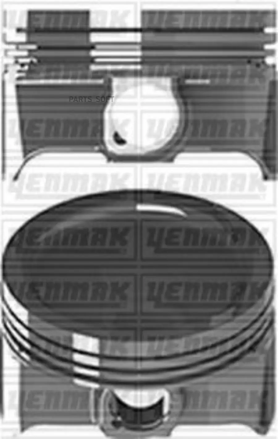 YENMAK 3104339000 Поршень ДВС с кольцами VAG 1.6 MPI (105 HS) =76 5 1.2x1.2x2.0 17.0x45.8 12