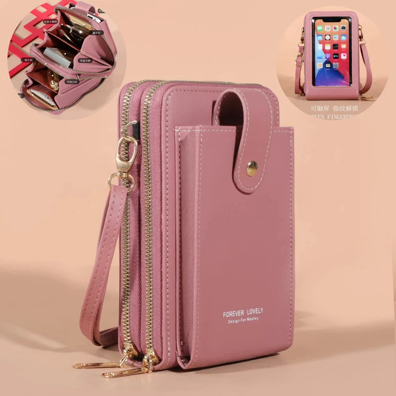Women Shoulder Bag PU Leather Crossbody Phone Bag Wallet Card Handbags Messenger Portable Small Square Bag for Girls Female Gift