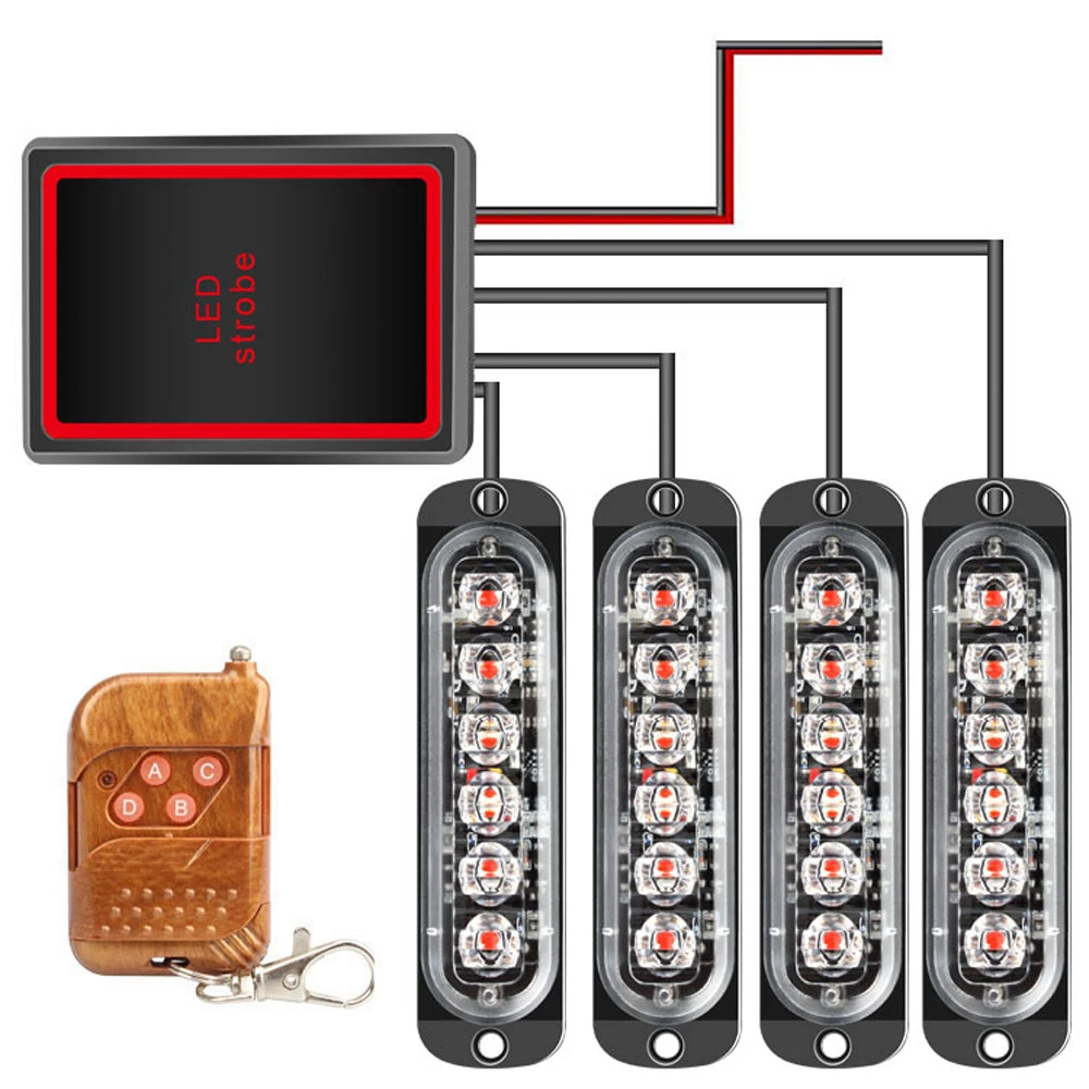 4x6 светодиодный стробоскоп боковые сигнальные огни Решетка мигающий свет для