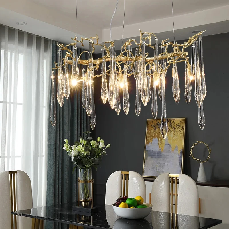 Декоративная осветительная лампа роскошная ветка дерева прямоугольные люстры