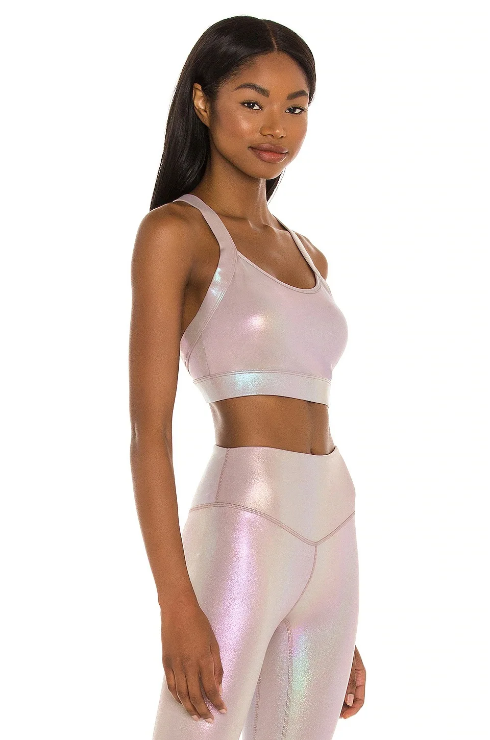 2023 Lastest Design Women Fitness Shinning Up Yoga Fitness Workout Bra and Leggings Set for Women Shinning Fabric Edition