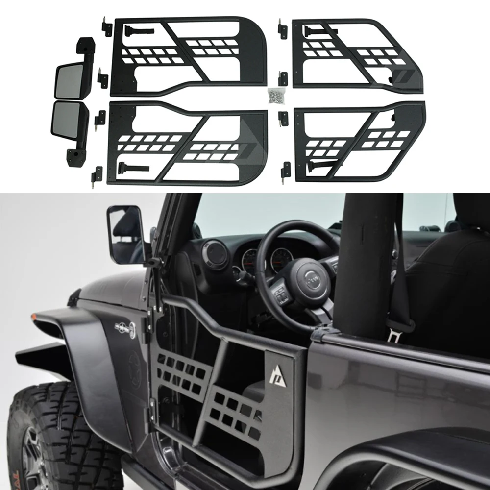 

Летние трубчатые полудвери, неограниченные 4-дверные передние и задние трубчатые двери с боковым зеркалом, подходят для Jeep Wrangler JK j197 2007-2018