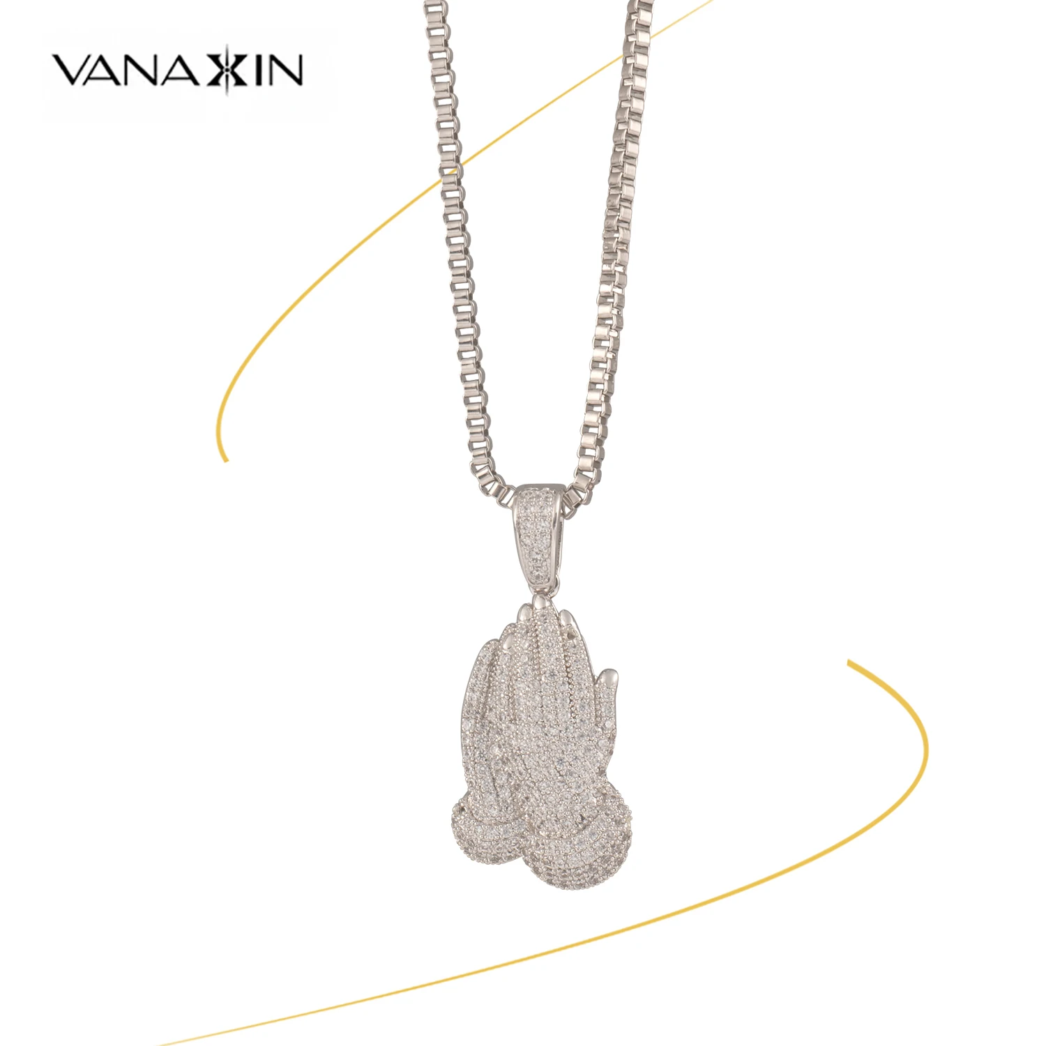 Ожерелье «Сердце веры» для женщин и мужчин, позолоченное, с латунными вставками, в стиле хип-хоп