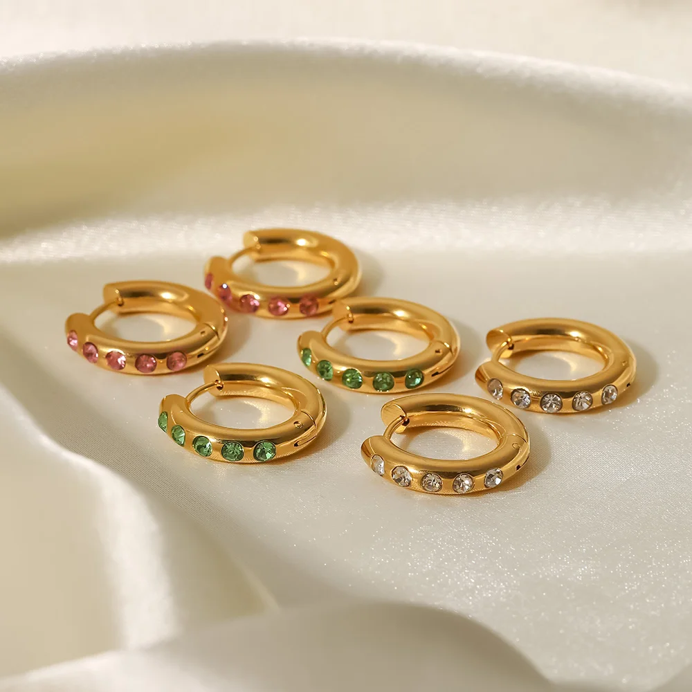 Uworld Изящные водонепроницаемые позолоченные серьги-кольца из нержавеющей стали 18