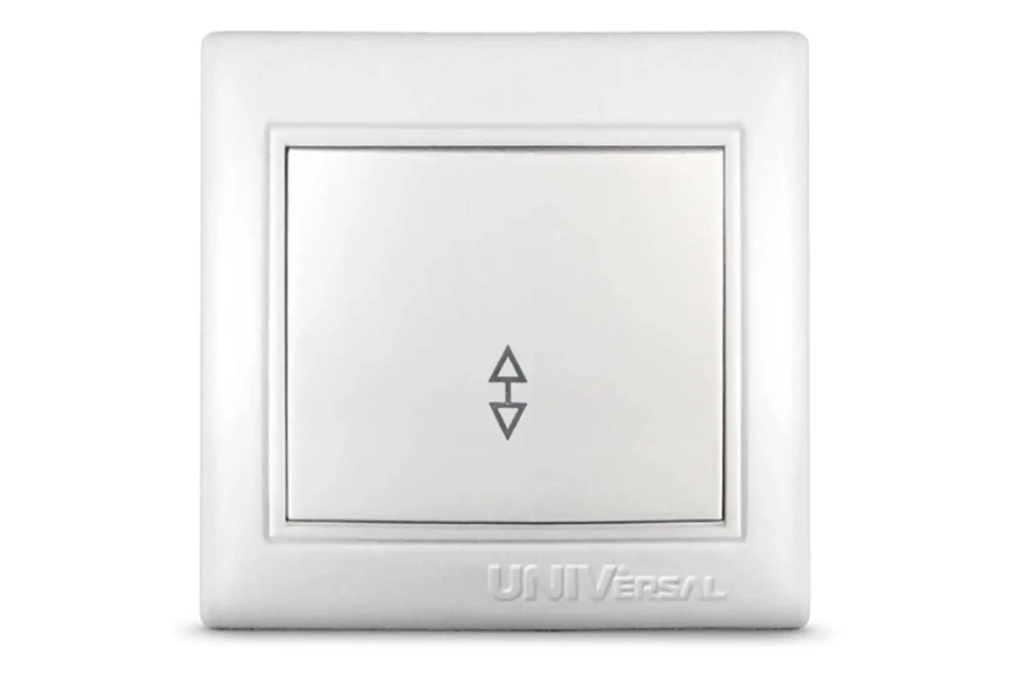 Одноклавишный проходной выключатель, белый UNIVersal Севиль С0025