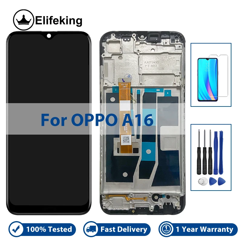 

LCD Screen For OPPO A16 / A16S Display Touch Screen Digitizer For CPH2269 / CPH2271 Replacement With Tools