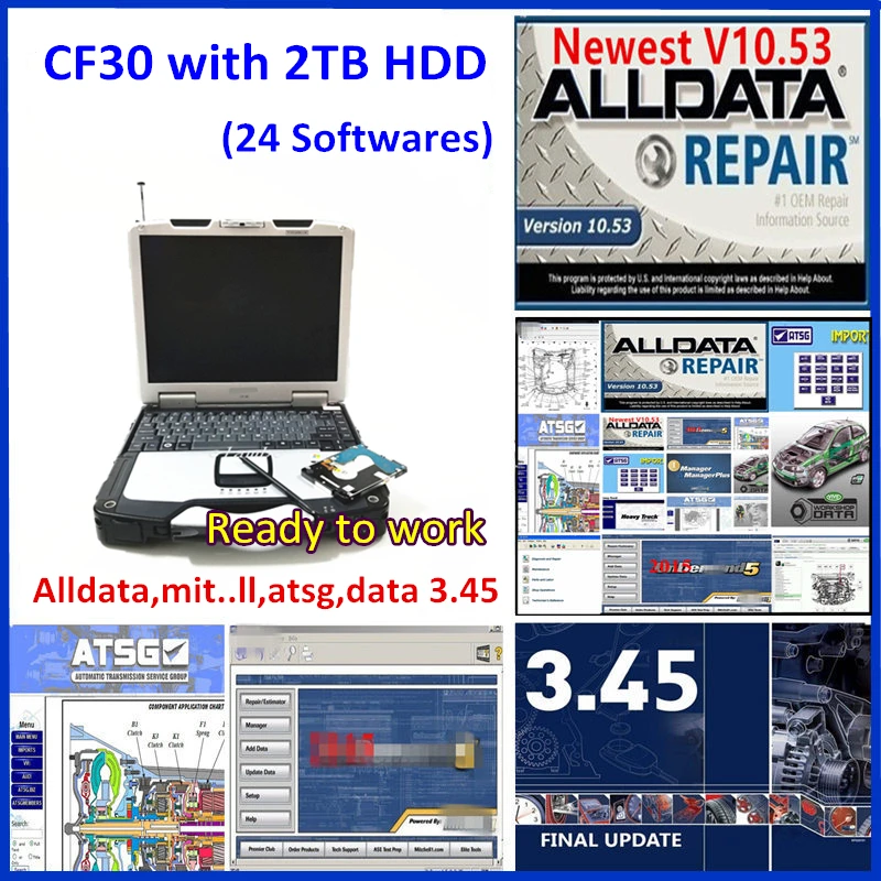 Высокое качество для Panasonic Toughbook CF30 CF-30 4 Гб ОЗУ со стандартным жестким диском Alldata 10,53, Mitc .. ll,Atsg 2017, автоматические данные-готовы к использованию