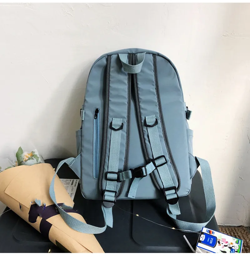 High School And College Students Backpack Colorful Schoolbag Men Shoulder Bag Female Korean Version Of a Hundred Casual Simple F