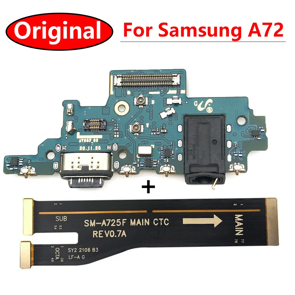Оригинал для Samsung Galaxy A72 A725 A725F USB Micro зарядное устройство порт для зарядки док-станция коннектор материнская плата гибкий кабель
