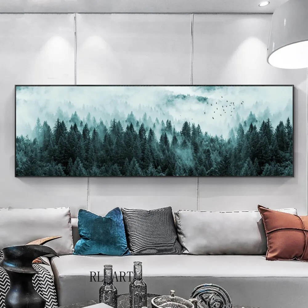 

Modern Landscape Canvas Painting Primeval Forest Poster On The Wall Art Canvas Print And Picutre For Living Room Home Decoration
